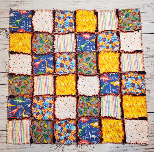 Dinosaur Baby Blanket, Rag Quilt Baby, Dinosaur Blanket, Dinosaur Baby Shower Gift, Dinosaur Quilt, Dinosaur Blanket for Boys, Dino Blanket