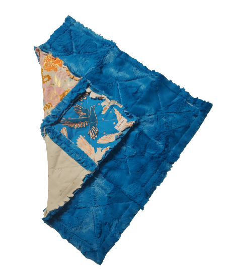 Handmade Quilt, Patchwork Quilt, Lovey Blanket, Bohemian Rag Quilt, Floral Bedding, Baby Girl Quilt, Minky Blanket, Security Blanket