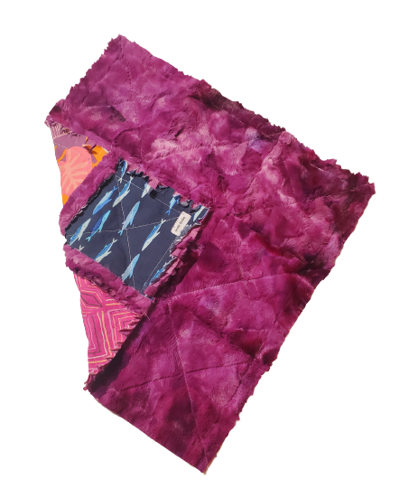 Handmade Patchwork Crib Quilt, Mermaid Quilt, Boho Rag Quilt, Floral, Sirena Mermaid, Baby Quilt, Crib Bedding, Witchy Gift, Nursery Bedding