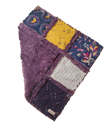 Handmade Quilt, Patchwork Quilt, Unicorn Quilt, Boho Quilt, Floral Quilt, Crib Quilt, Witchy Gifts, Baby Shower Gift, Lovey Blanket, Rag