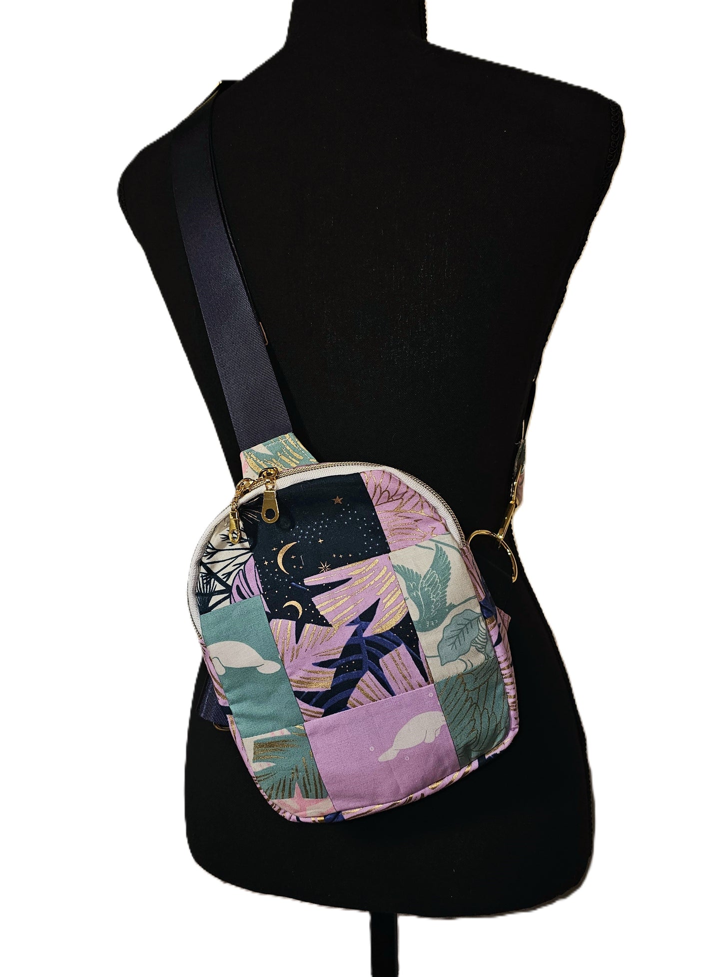 Mini Sling Backpack, Crossbody Backpack, Patchwork Purse, Ruby Star Society, Gift for Girls, Christmas Gift, Strawberry & Friends, Mav Sling