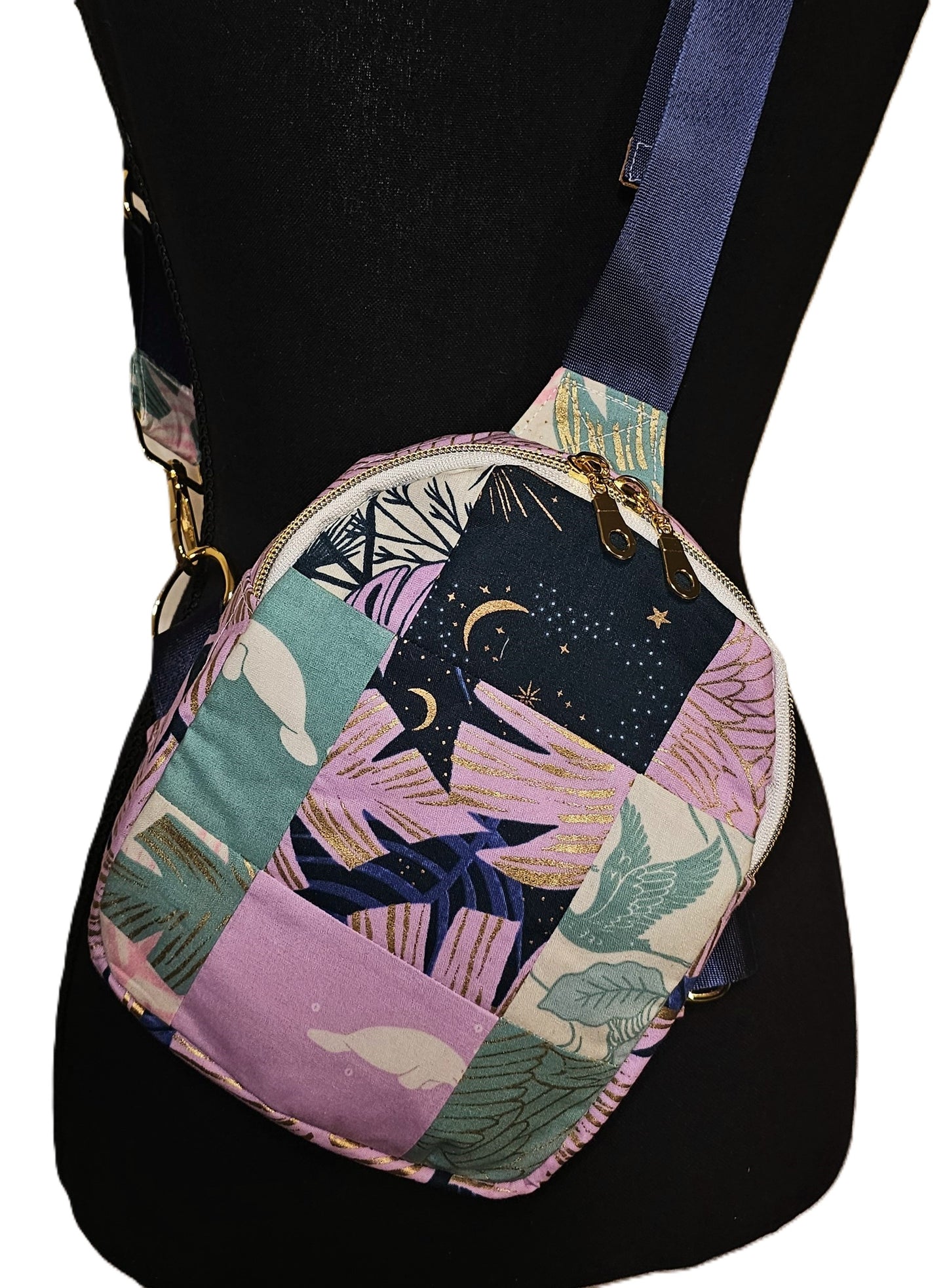 Mini Sling Backpack, Crossbody Backpack, Patchwork Purse, Ruby Star Society, Gift for Girls, Christmas Gift, Strawberry & Friends, Mav Sling