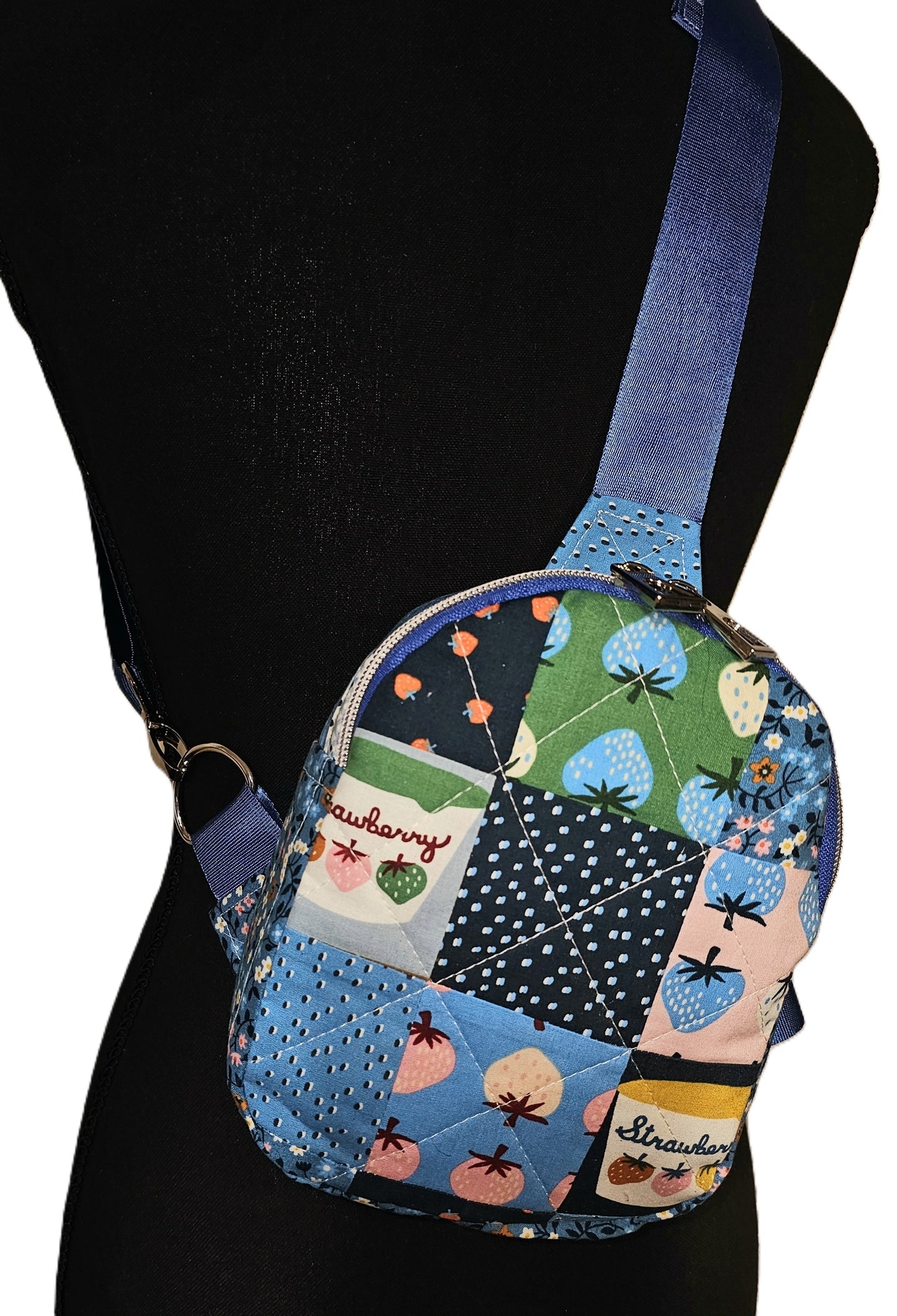 Mini Sling Backpack, Crossbody Backpack, Patchwork Purse, Ruby Star Society, Gift for Girls, Christmas Gift, Strawberry & Friends, Mav Sling