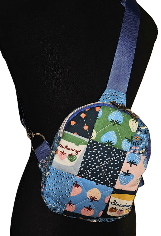 Mini Sling Backpack, Crossbody Backpack, Patchwork Purse, Ruby Star Society, Gift for Girls, Christmas Gift, Strawberry & Friends, Mav Sling