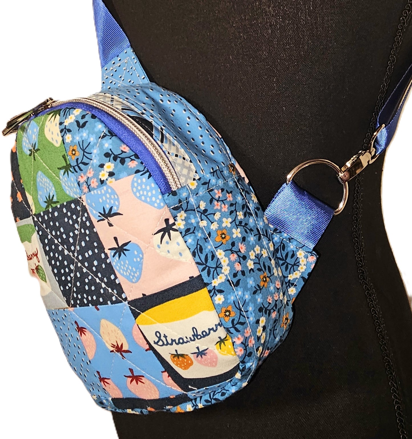 Mini Sling Backpack, Crossbody Backpack, Patchwork Purse, Ruby Star Society, Gift for Girls, Christmas Gift, Strawberry & Friends, Mav Sling
