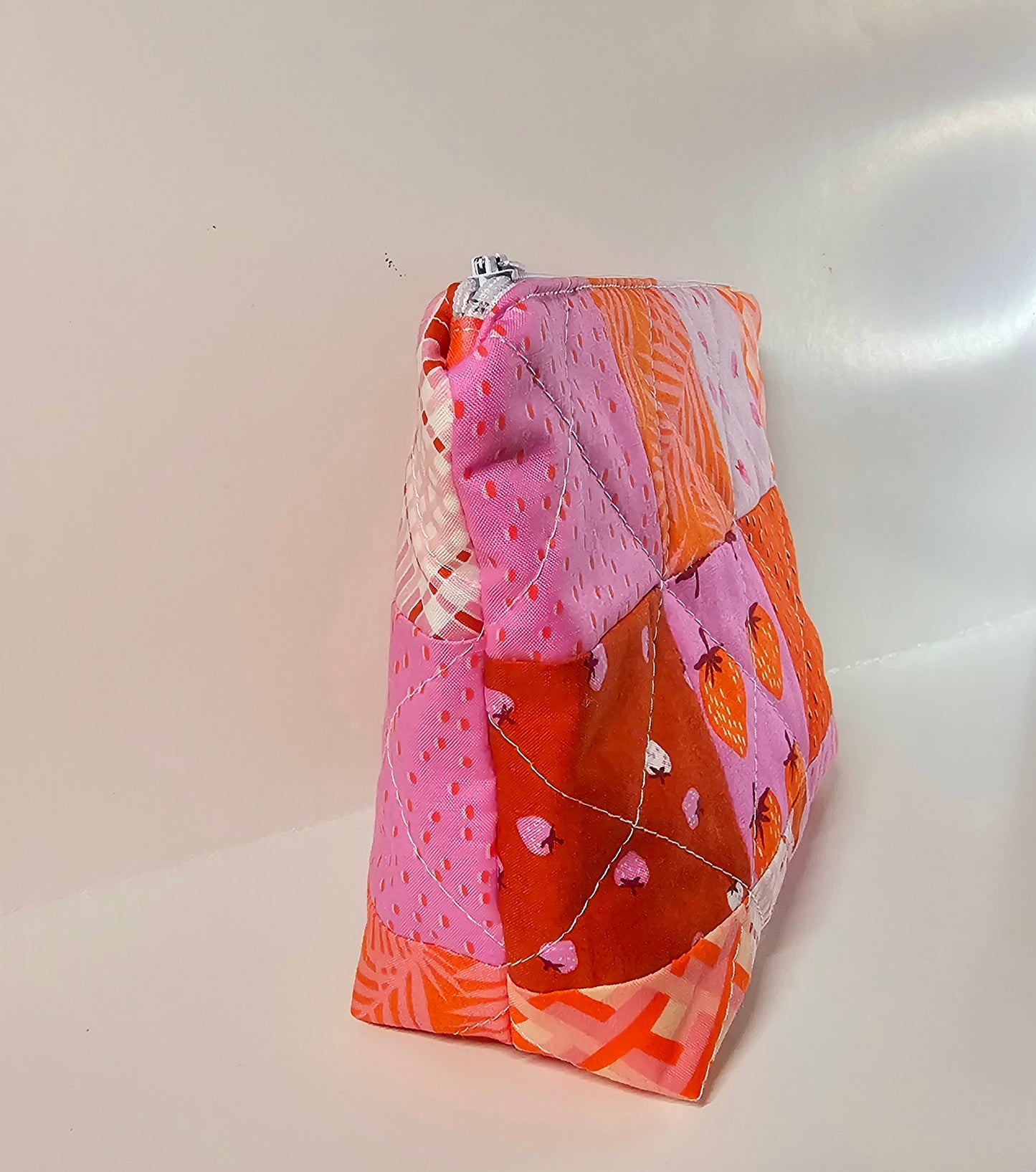 Patchwork Zippered Pouch, Cosmetic Bag, Toiletry Bag, Gifts for Her, Unique Gift, Ruby Star Society, Handmade Quilted Pouch, Christmas Gift