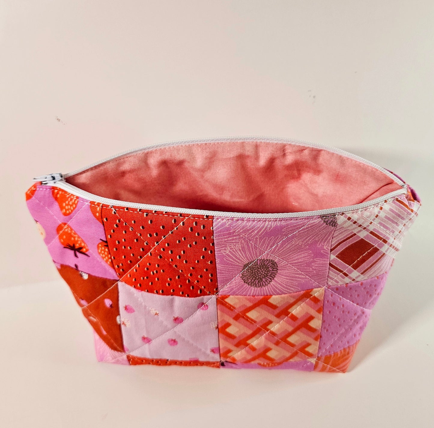 Patchwork Zippered Pouch, Cosmetic Bag, Toiletry Bag, Gifts for Her, Unique Gift, Ruby Star Society, Handmade Quilted Pouch, Christmas Gift