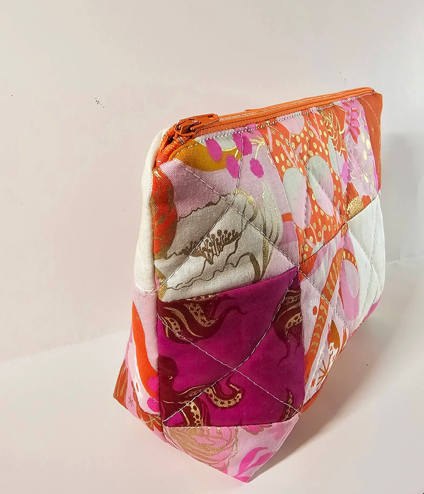 Patchwork Zippered Pouch, Cosmetic Bag, Toiletry Bag, Gifts for Her, Unique Gift, Ruby Star Society, Handmade Quilted Pouch, Christmas Gift