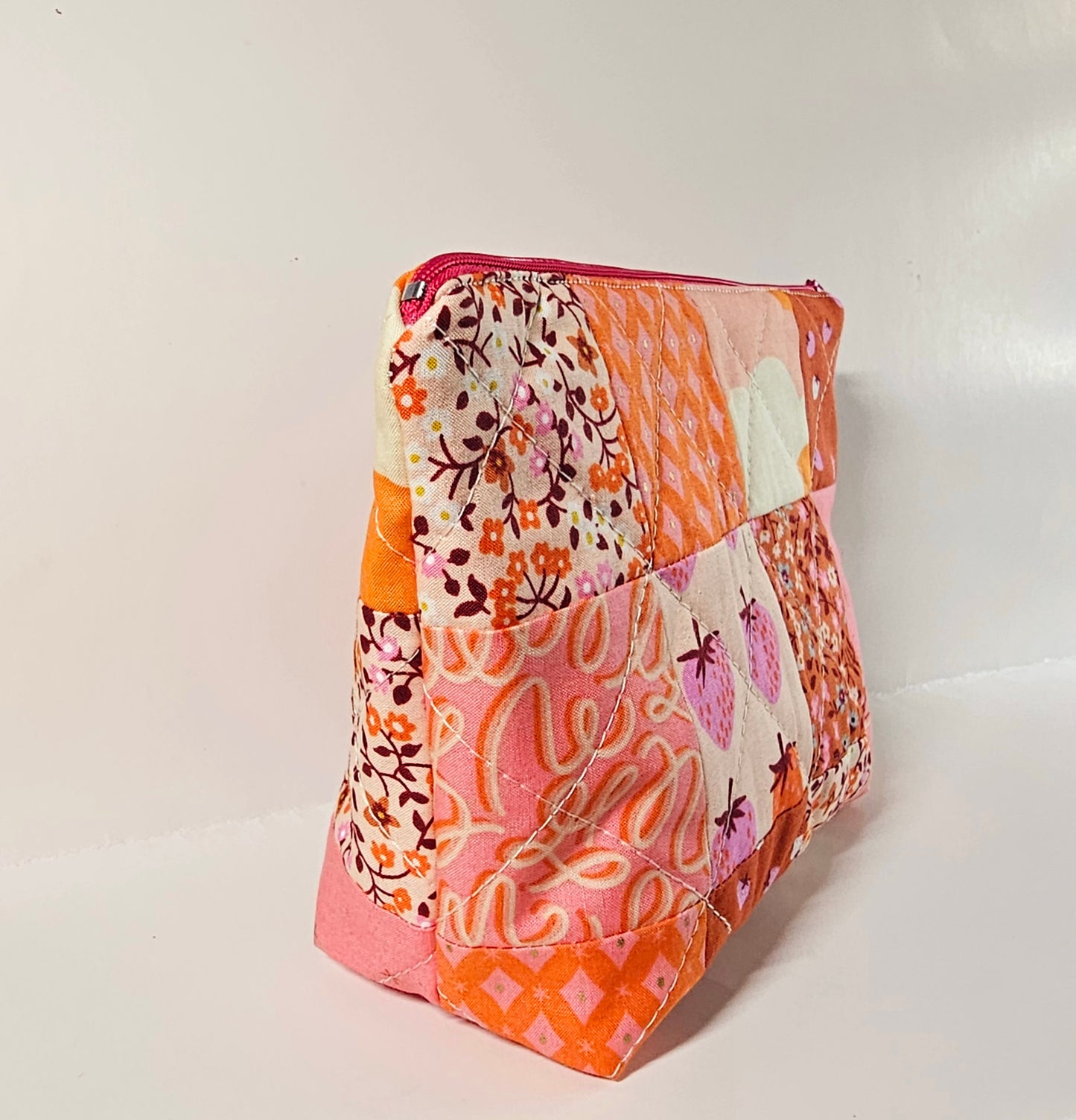 Patchwork Zippered Pouch, Cosmetic Bag, Toiletry Bag, Gifts for Her, Unique Gift, Ruby Star Society, Handmade Quilted Pouch, Christmas Gift