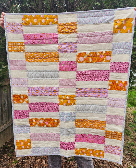 Handmade Quilt, Ruby Star Society Quilt, Petunia, Floral Quilt, Patchwork Quilt, Crib Quilt, Toddler Quilt, Handmade Gift for Girls