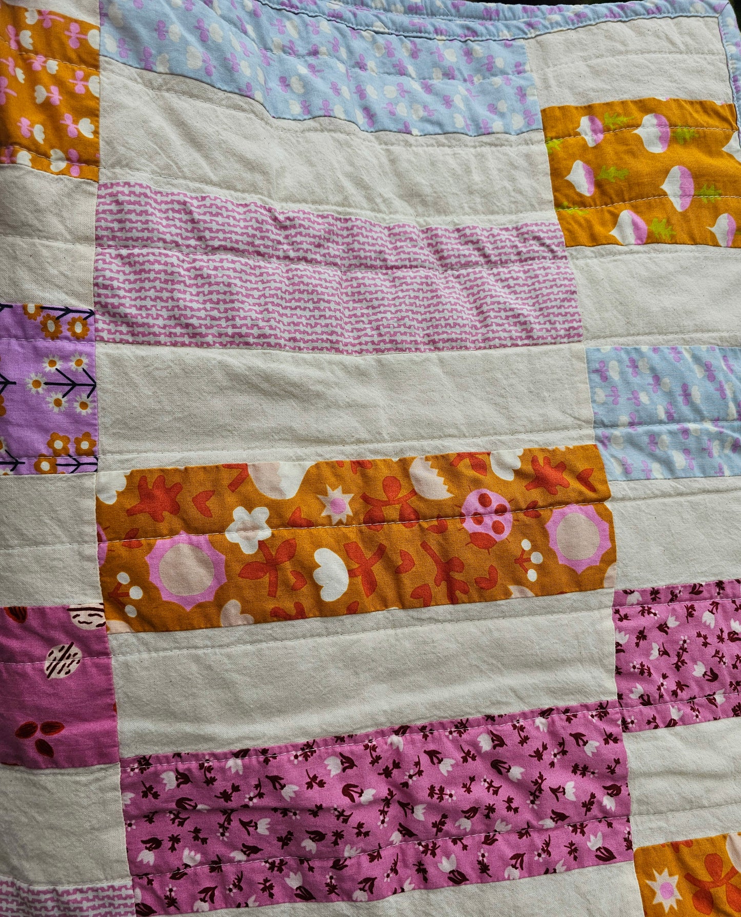 Handmade Quilt, Ruby Star Society Quilt, Petunia, Floral Quilt, Patchwork Quilt, Crib Quilt, Toddler Quilt, Handmade Gift for Girls