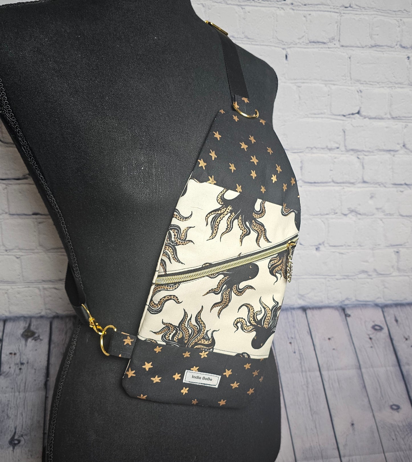 Mini Traveler Sling Bag, Crossbody Bag, Ruby Star Society Purse, Octopus Sling Bag, Handmade Gift Minimalist Crossbody Travel Bag, Beach Bag