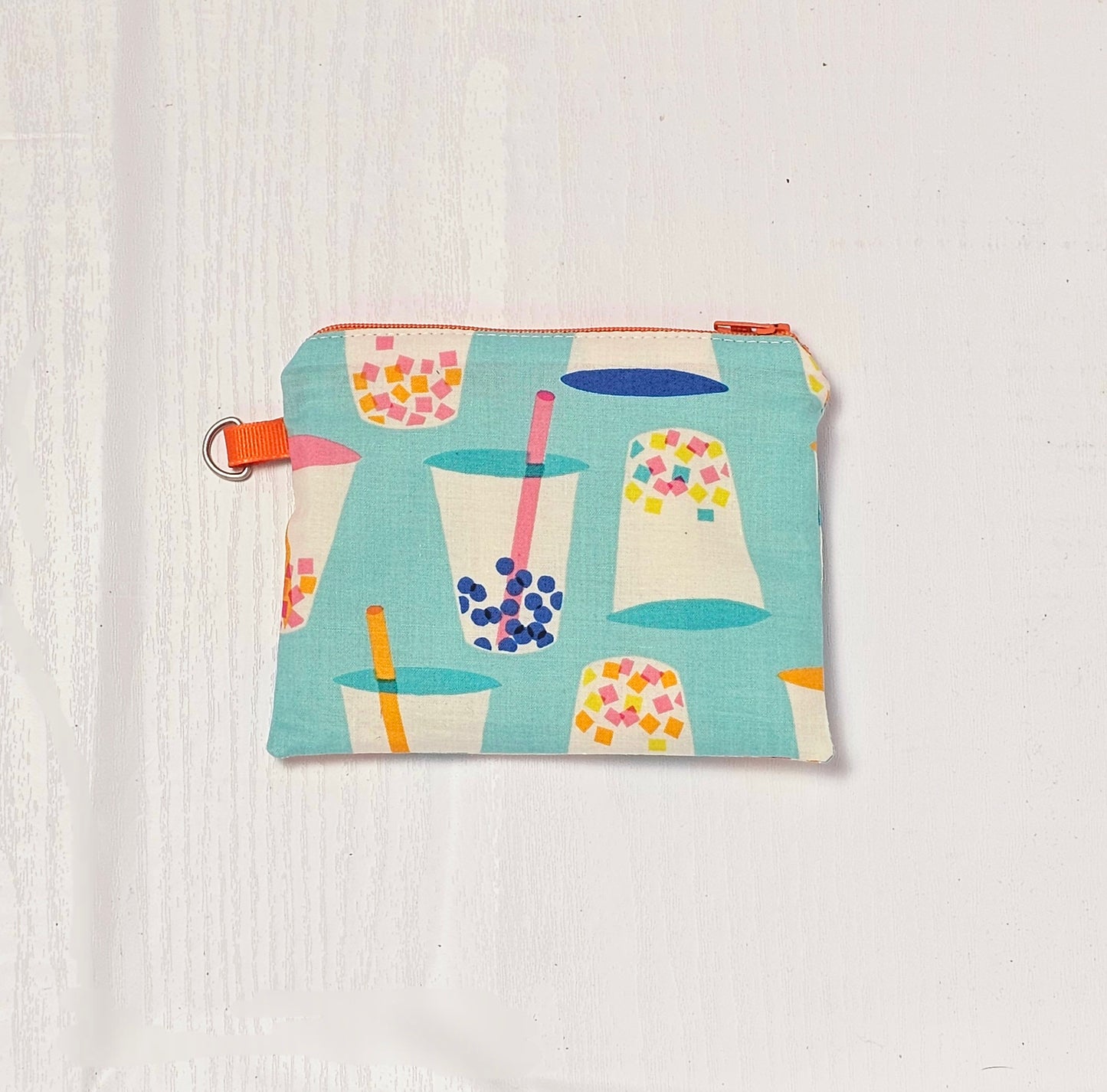 Small Fabric Zipper Pouch, Purse organizer, Candy Pouch, Handmade Lined Zipper Pouch, Gift Card Bag, Boba Tea Bag, Ruby Star Society