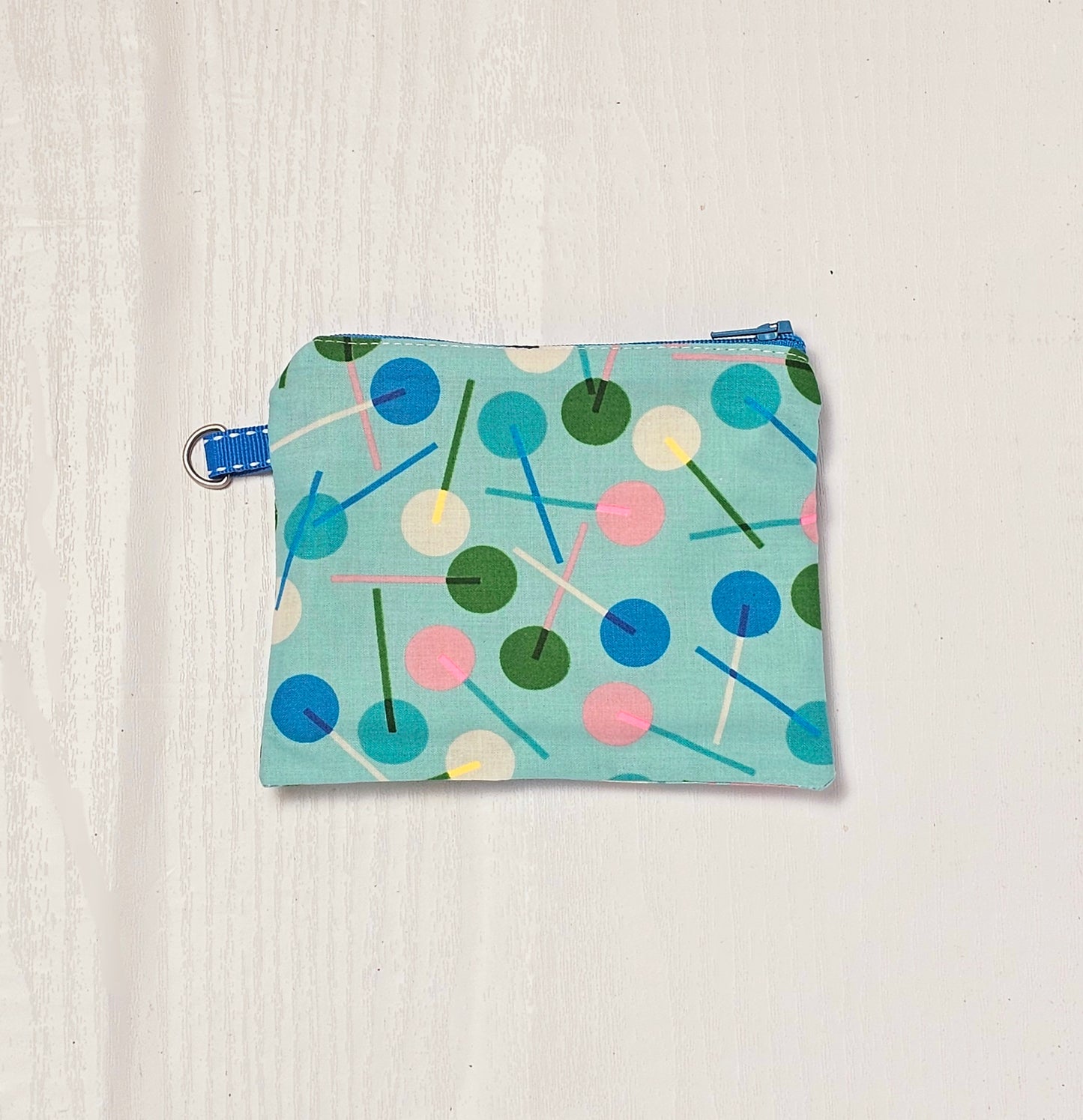 Small Fabric Zipper Pouch, Purse organizer, Candy Pouch, Handmade Lined Zipper Pouch, Gift Card Bag, Lolipop Bag, Ruby Star Society