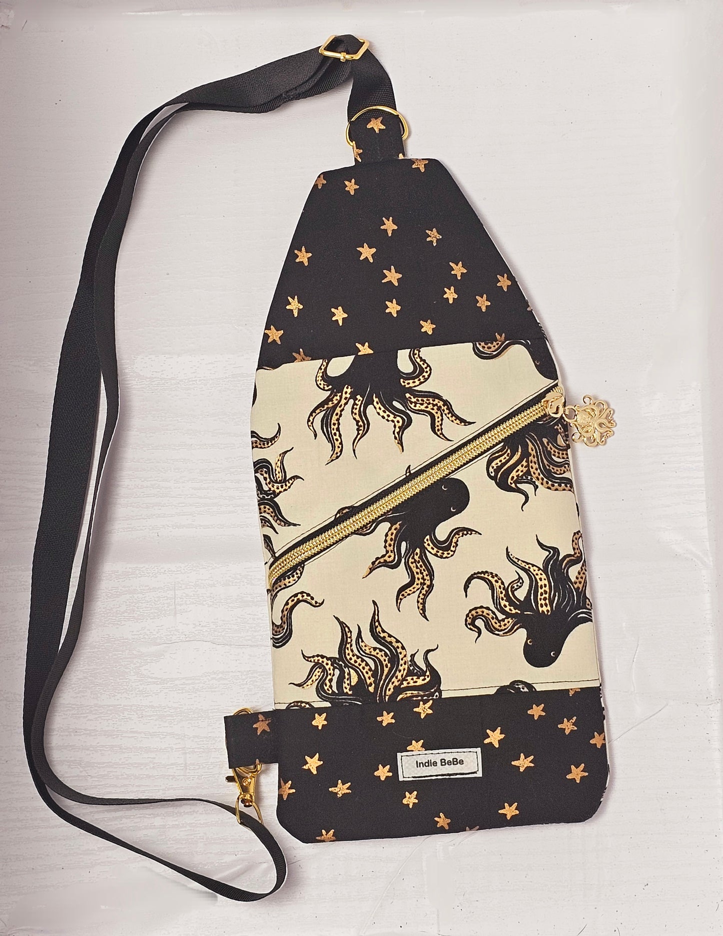 Mini Traveler Sling Bag, Crossbody Bag, Ruby Star Society Purse, Octopus Sling Bag, Handmade Gift Minimalist Crossbody Travel Bag, Beach Bag