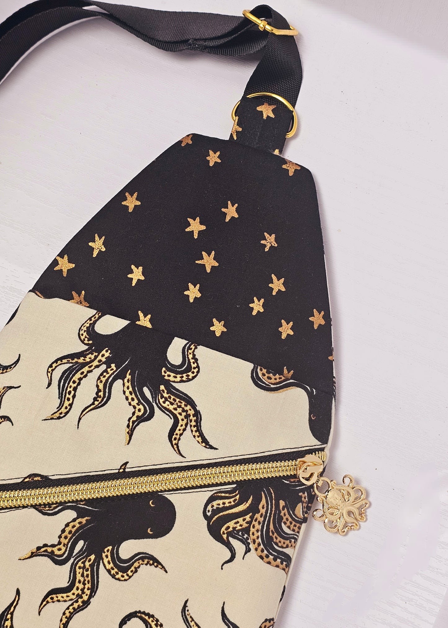 Mini Traveler Sling Bag, Crossbody Bag, Ruby Star Society Purse, Octopus Sling Bag, Handmade Gift Minimalist Crossbody Travel Bag, Beach Bag