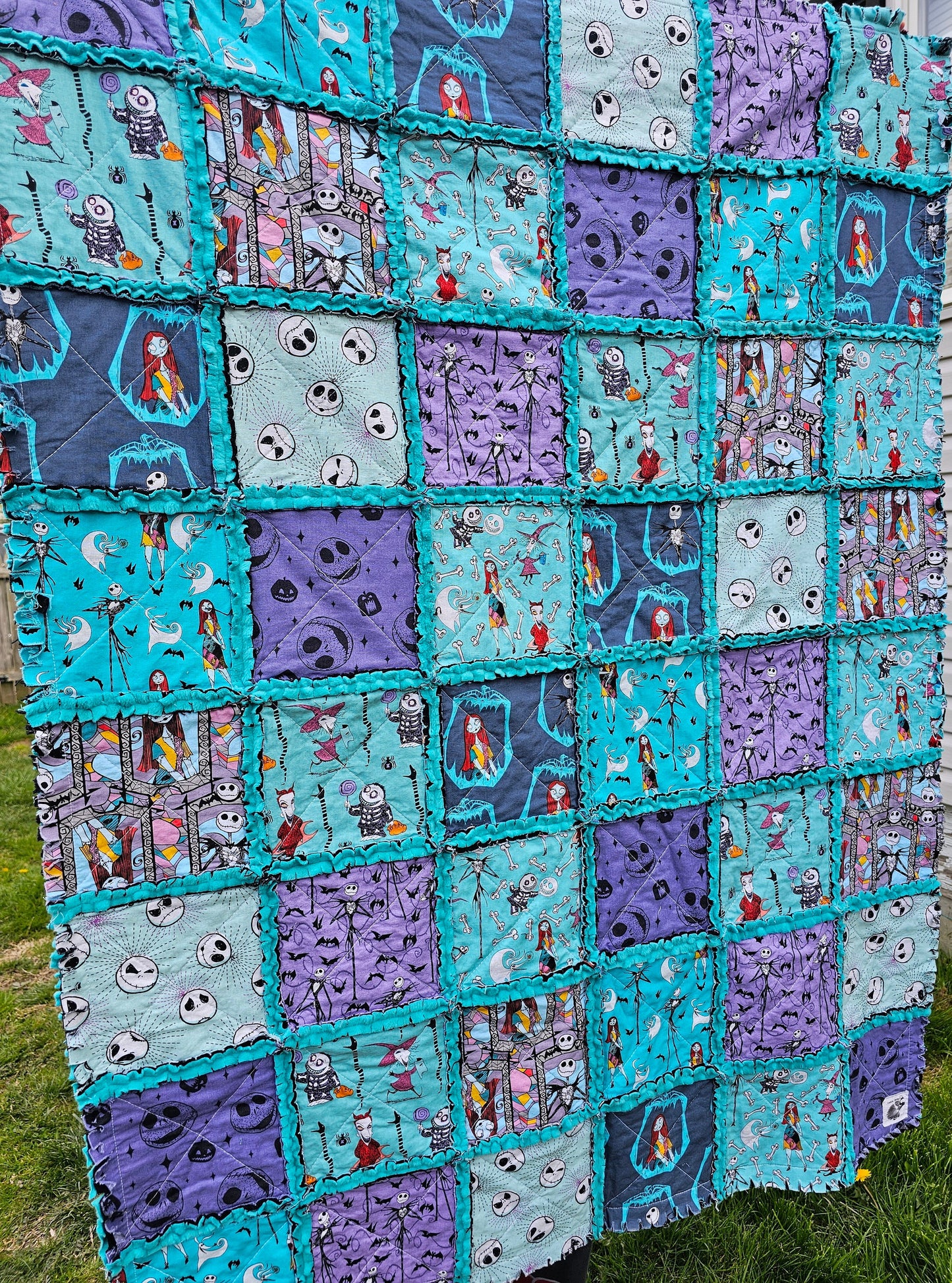 Handmade Quilt, Crib Quilt, Rag Quilt, Nightmare Before Chritmas, Baby Shower Gift, Lovey Blanket, Patchwork Quilt, Boho Quilt, Toddler