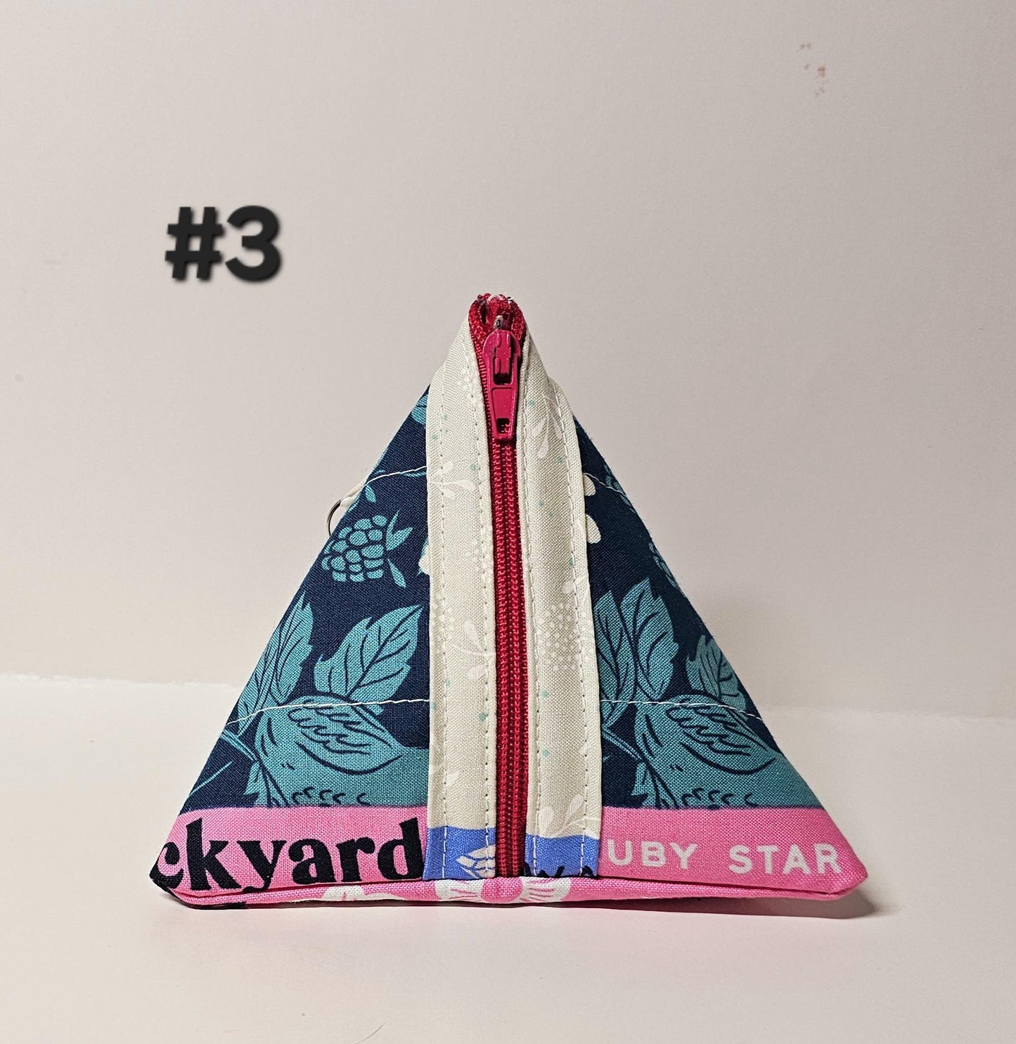 Pyramid Zippered Pouch, Coin Purse, Gifts for Her, Unique Gift, Ruby Star Society, Quilted Pouch, Christmas Gift, Stocking Stuffers, Floral