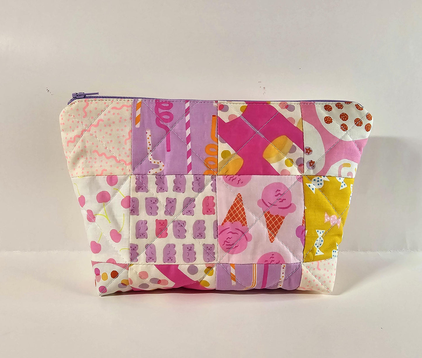 Patchwork Zippered Pouch, Cosmetic Bag, Toiletry Bag, Gifts for Her, Unique Gift, Ruby Star Society, Handmade Quilted Pouch, Christmas Gift