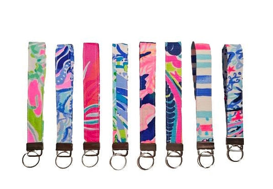 Key Fob Keychain, Keychain Wristlet, Lilly Fabric, Key Wristlet,  Fabric Keychain, Wristlet Keyfob, Wristlet Keychain, Gift for Her, Preppy