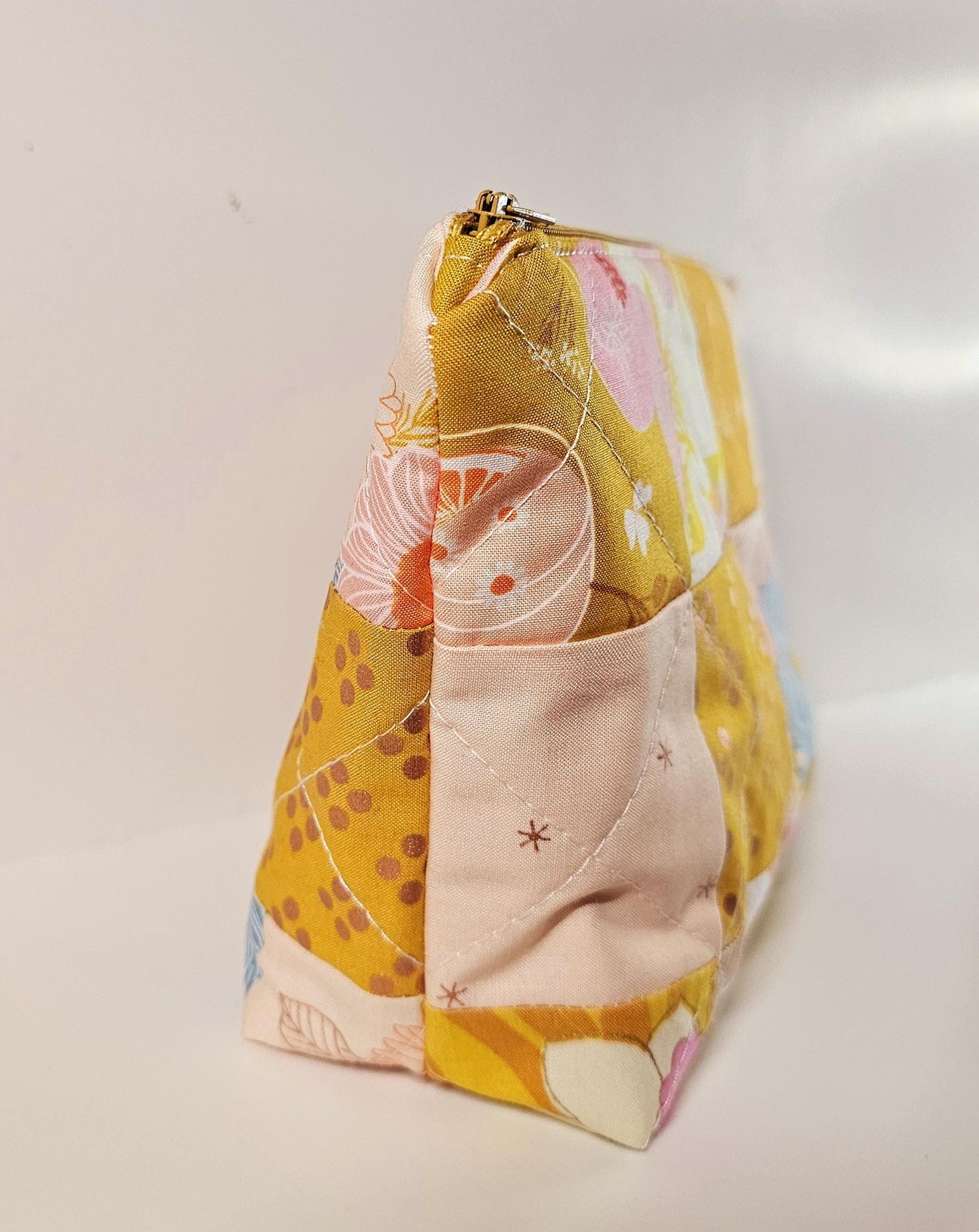 Patchwork Zippered Pouch, Cosmetic Bag, Toiletry Bag, Gifts for Her, Unique Gift, Ruby Star Society, Handmade Quilted Pouch, Christmas Gift