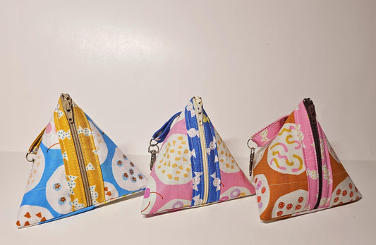 Pyramid Zippered Pouch, Coin Purse, Gifts for Her, Unique Gift, Ruby Star Society, Quilted Pouch, Christmas Gift, Stocking Stuffers, Floral