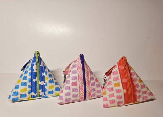 Pyramid Zippered Pouch, Coin Purse, Gifts for Her, Unique Gift, Ruby Star Society, Quilted Pouch, Christmas Gift, Stocking Stuffers, Floral