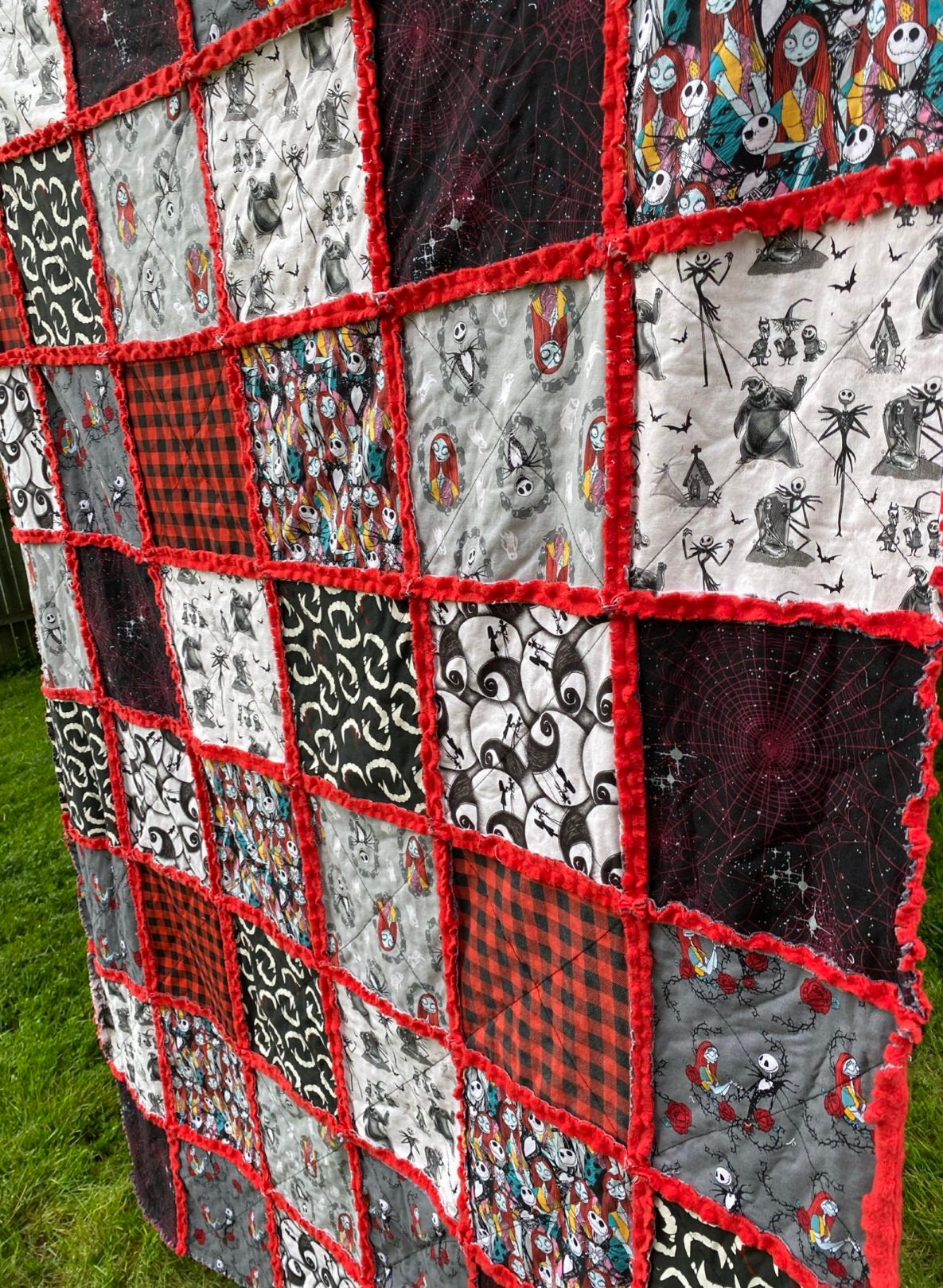 NBC Scary Christmas Large Minky Rag Quilt Throw