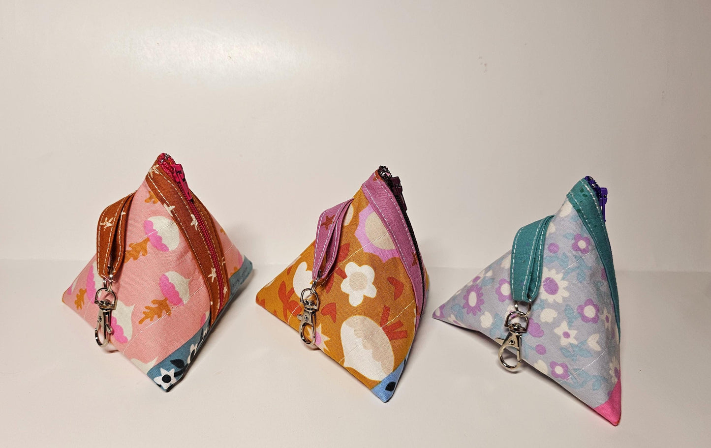 Pyramid Zippered Pouch, Coin Purse, Gifts for Her, Unique Gift, Ruby Star Society, Quilted Pouch, Christmas Gift, Stocking Stuffers, Floral