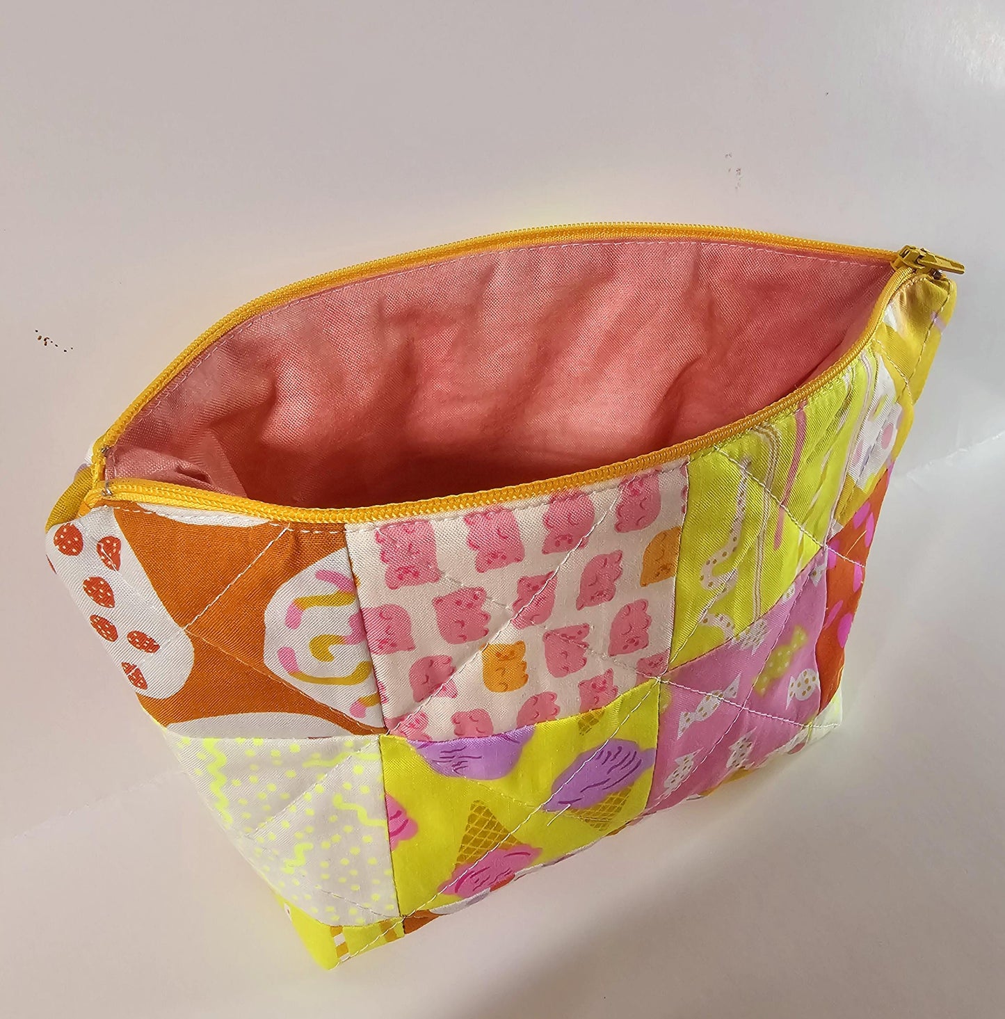 Patchwork Zippered Pouch, Cosmetic Bag, Toiletry Bag, Gifts for Her, Unique Gift, Ruby Star Society, Handmade Quilted Pouch, Christmas Gift