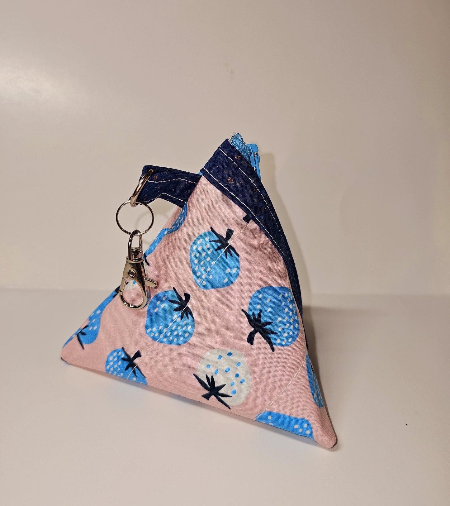 Pyramid Zippered Pouch, Coin Purse, Gifts for Her, Ruby Star Society, Quilted Pouch, Christmas Gift, Stocking Stuffers, Strawberry Pouch