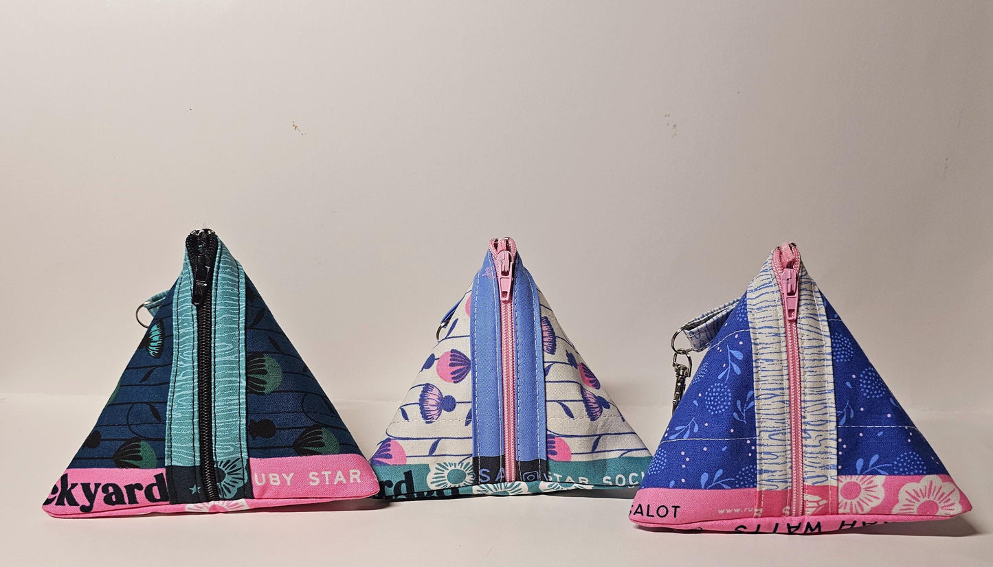 Pyramid Zippered Pouch, Coin Purse, Gifts for Her, Unique Gift, Ruby Star Society, Quilted Pouch, Christmas Gift, Stocking Stuffers, Floral