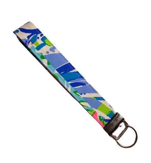 Key Fob Keychain, Keychain Wristlet, Lilly Fabric, Key Wristlet,  Fabric Keychain, Wristlet Keyfob, Wristlet Keychain, Gift for Her, Preppy