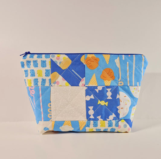 Patchwork Zippered Pouch, Cosmetic Bag, Toiletry Bag, Gifts for Her, Unique Gift, Ruby Star Society, Handmade Quilted Pouch, Christmas Gift