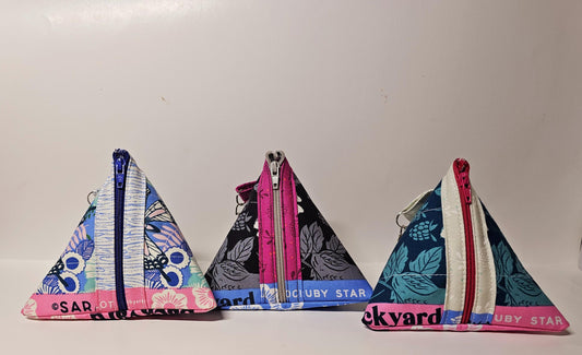 Pyramid Zippered Pouch, Coin Purse, Gifts for Her, Unique Gift, Ruby Star Society, Quilted Pouch, Christmas Gift, Stocking Stuffers, Floral
