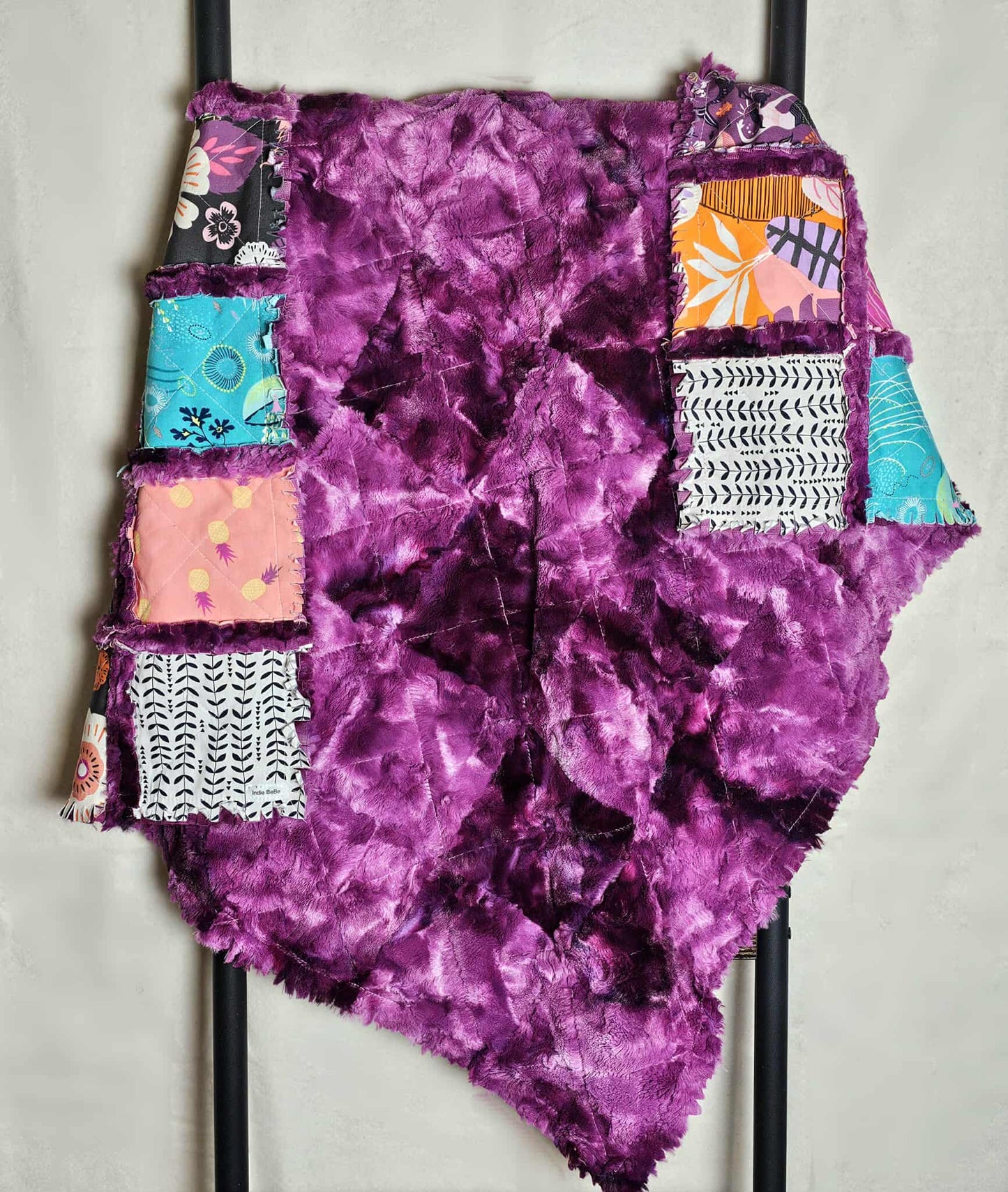 Handmade Patchwork Crib Quilt, Mermaid Quilt, Boho Rag Quilt, Floral, Sirena Mermaid, Baby Quilt, Crib Bedding, Witchy Gift, Nursery Bedding