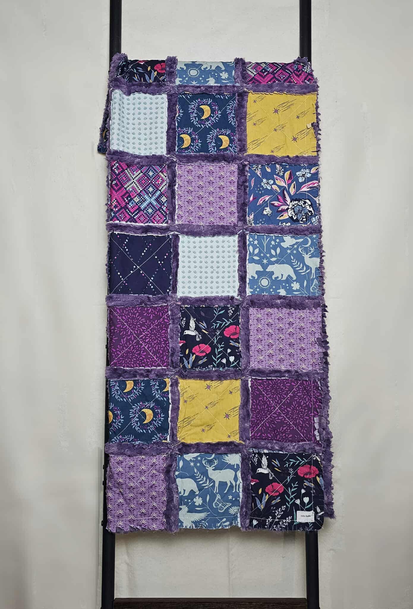 Handmade Quilt, Patchwork Quilt, Unicorn Quilt, Boho Quilt, Floral Quilt, Crib Quilt, Witchy Gifts, Baby Shower Gift, Lovey Blanket, Rag
