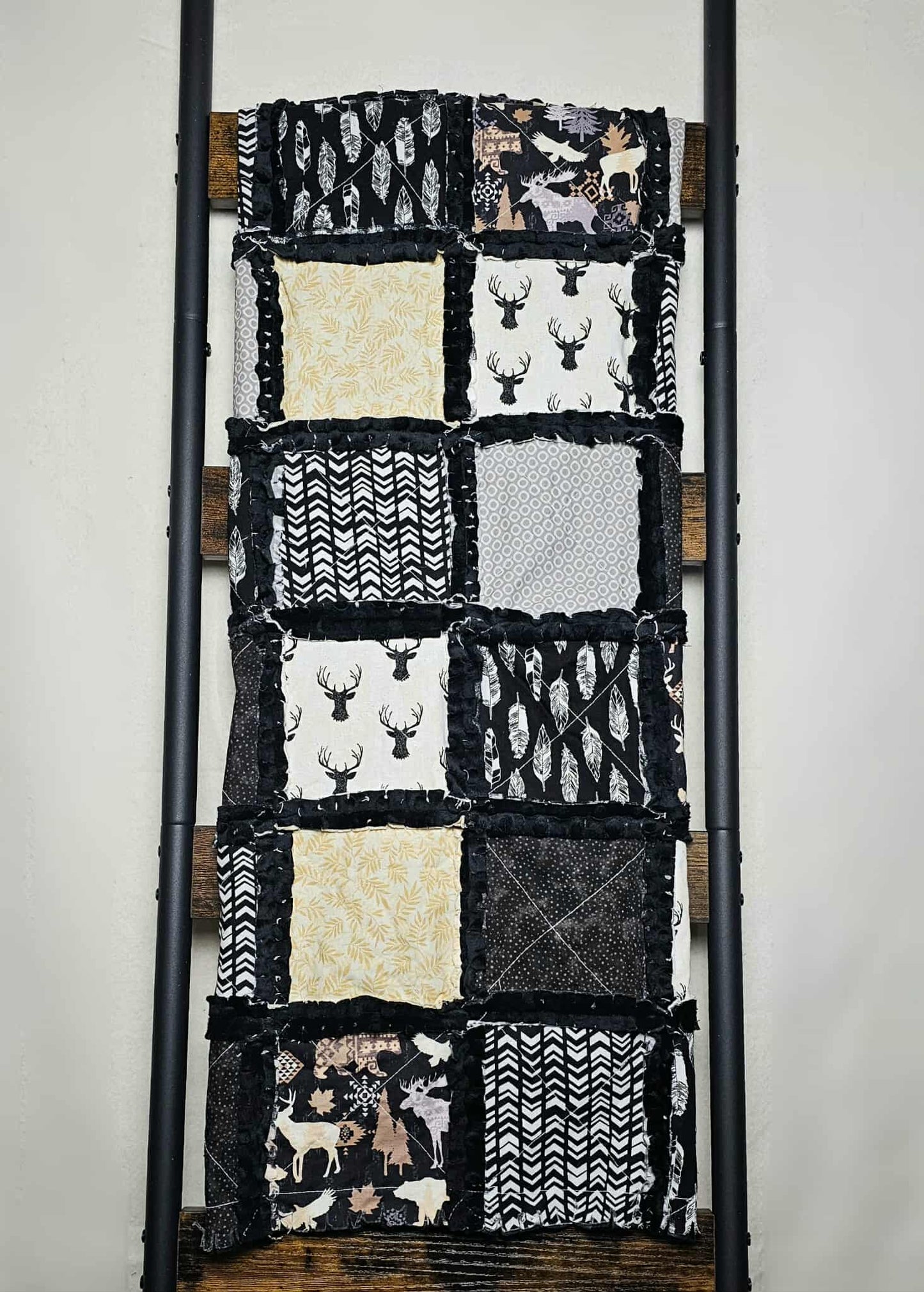 Forest Animals, Modern Baby Crib Bedding Minky Rag Quilt, Baby Bedding, Crib Bedding, Minky Blanket, Nursery Bedding