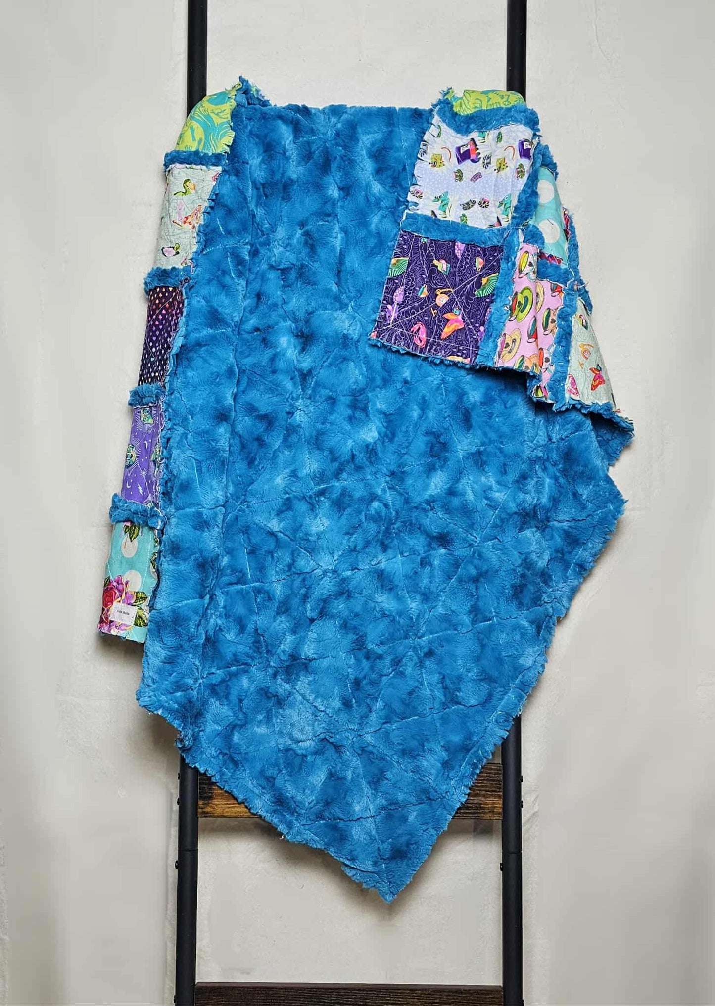 Handmade Quilt, Patchwork Quilt, Crib Quilt, Minky Rag Quilt, Alice in Wonderland, Baby Quilt, Baby Shower Gift, Lovey Blanket, Boho Quilt