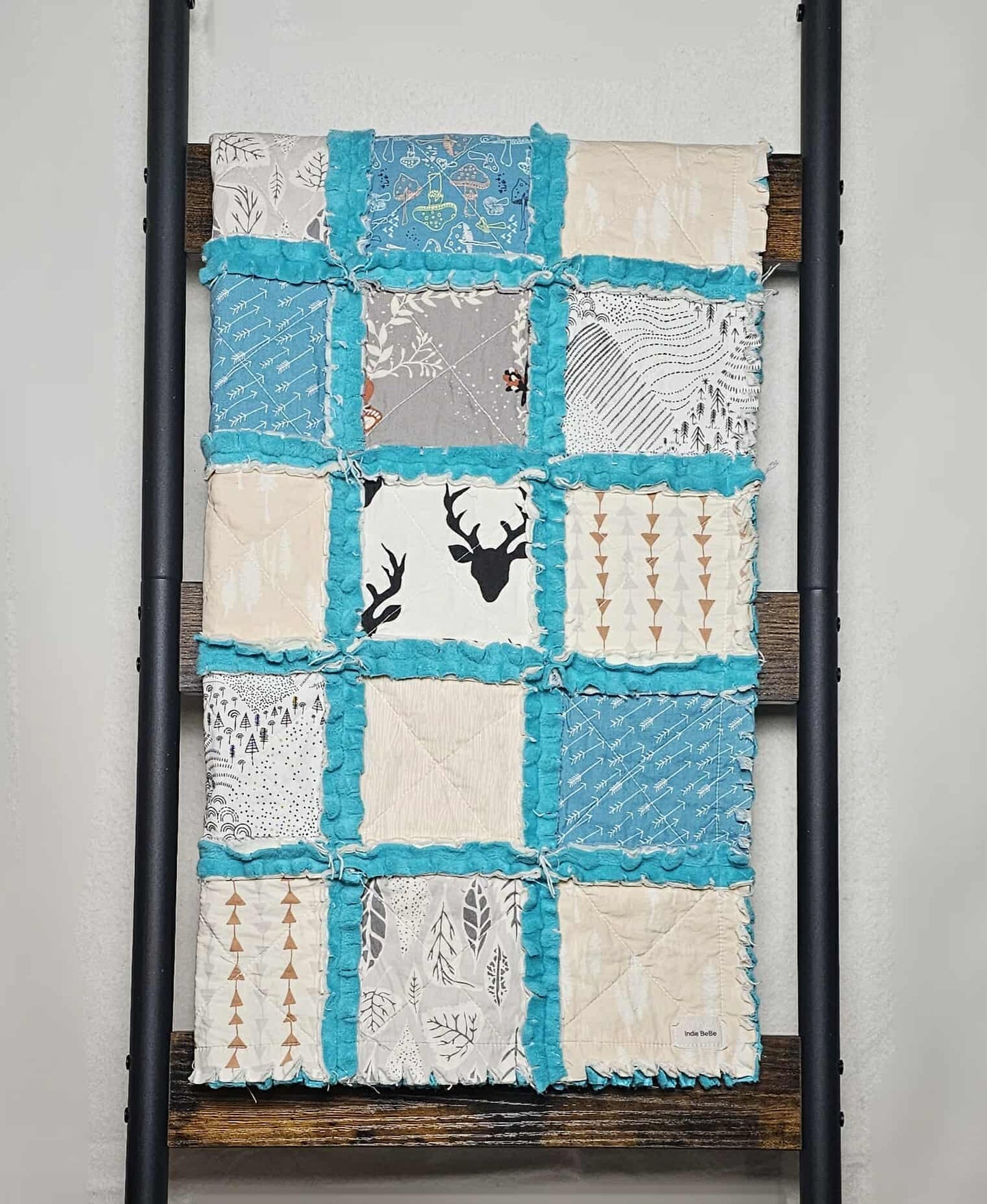 Handmade Quilt, Woodland Animals, Baby Shower Gift, Baby Quilt, Security Blanket, Crib Quilt, Baby Lovey, Rag Quilt, Gender Neutral Quilt