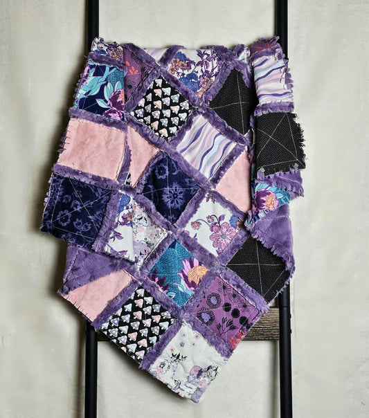 Handmade Quilt, Baby Shower Gift, Rag Quilt Baby, Sprites of Tillbrook, Alexander Henry, Patchwork Quilt, Crib Quilt, Boho Quilt, Baby Quilt