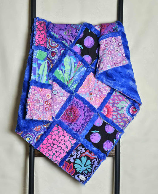 Patchwork Crib Quilt, Handmade Quilt, Floral Quilt, , Baby Quilt, Security Blanket, Boho Quilt, Kaffe Fasset, Baby Shower Gift