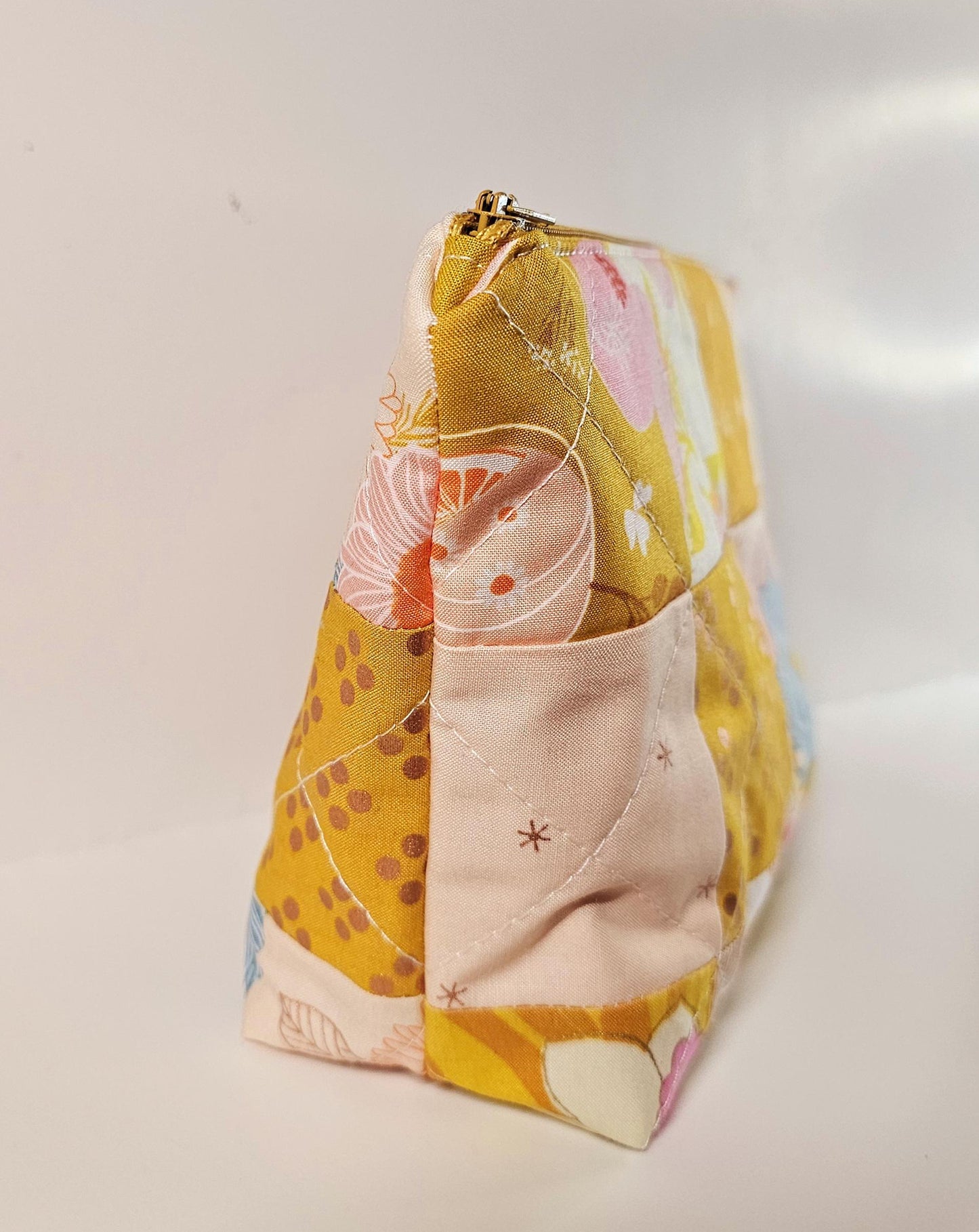 Patchwork Zippered Pouch, Cosmetic Bag, Toiletry Bag, Gifts for Her, Unique Gift, Ruby Star Society, Handmade Quilted Pouch, Christmas Gift