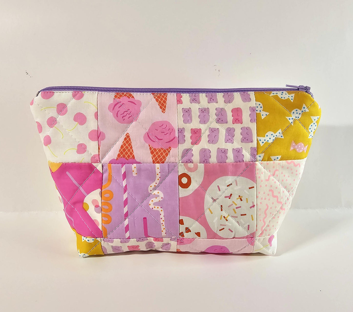 Patchwork Zippered Pouch, Cosmetic Bag, Toiletry Bag, Gifts for Her, Unique Gift, Ruby Star Society, Handmade Quilted Pouch, Christmas Gift