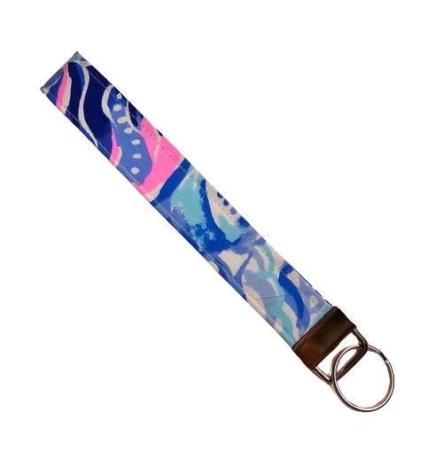 Key Fob Keychain, Keychain Wristlet, Lilly Fabric, Key Wristlet,  Fabric Keychain, Wristlet Keyfob, Wristlet Keychain, Gift for Her, Preppy