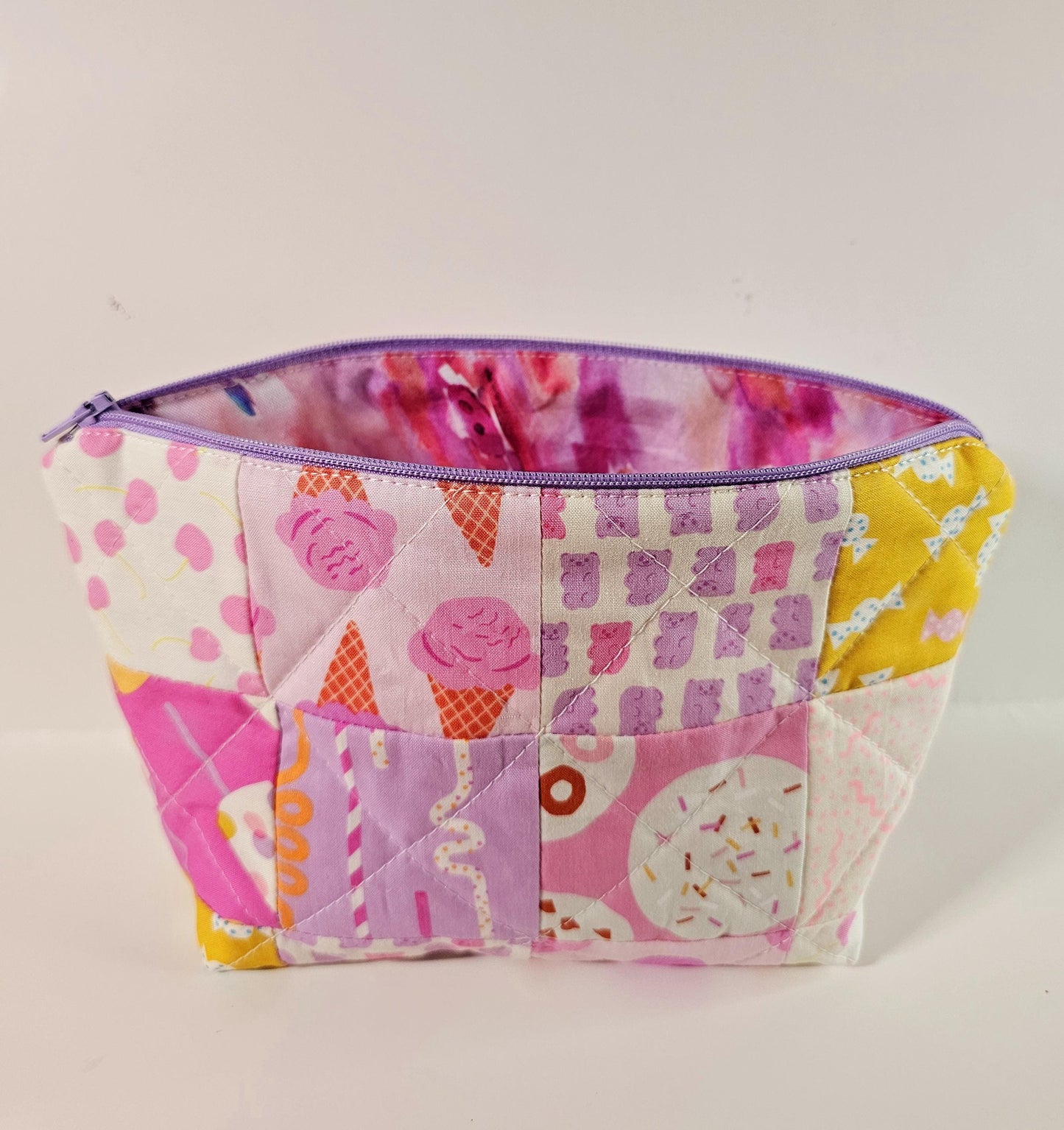 Patchwork Zippered Pouch, Cosmetic Bag, Toiletry Bag, Gifts for Her, Unique Gift, Ruby Star Society, Handmade Quilted Pouch, Christmas Gift