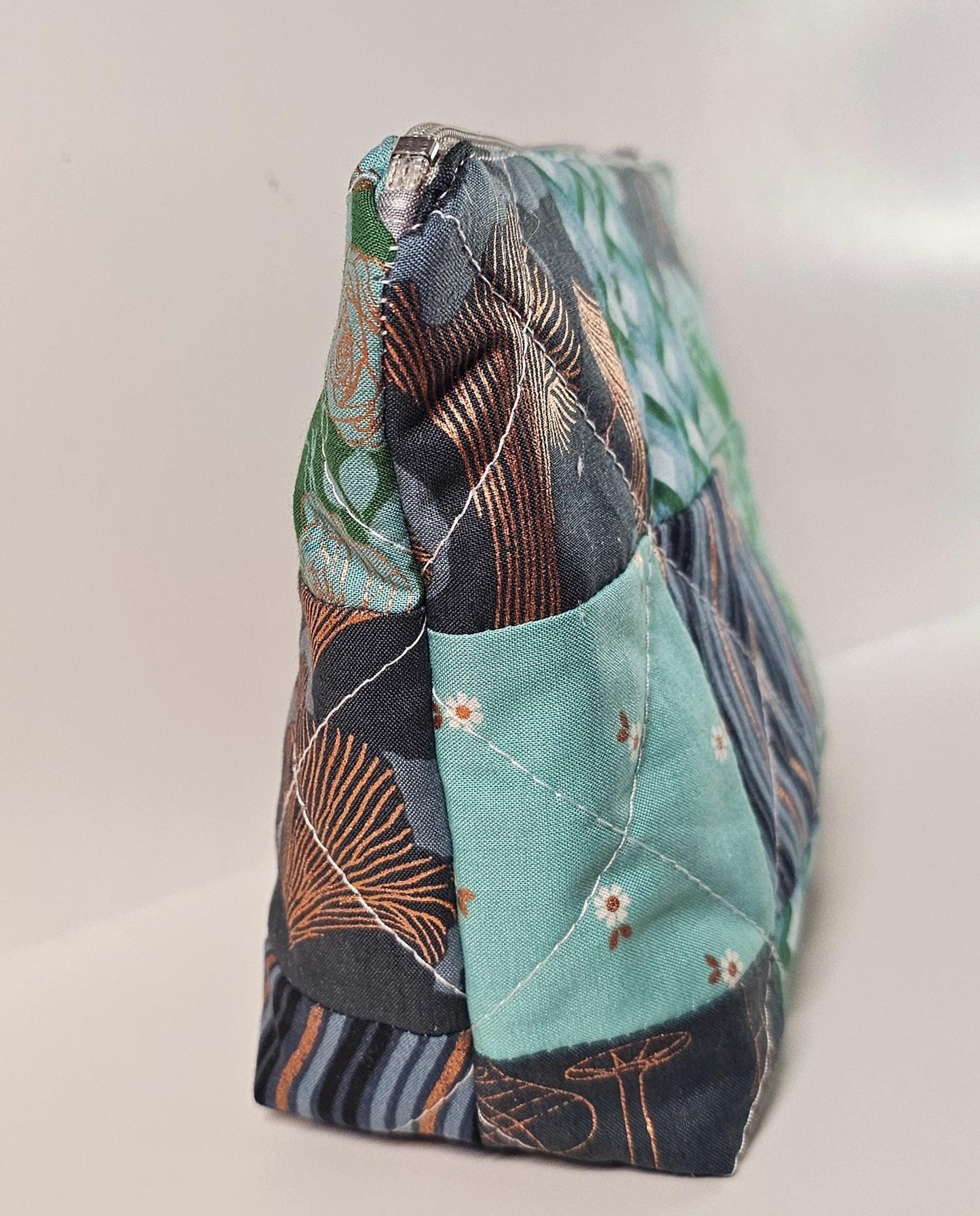 Patchwork Zippered Pouch, Cosmetic Bag, Toiletry Bag, Gifts for Her, Unique Gift, Ruby Star Society, Handmade Quilted Pouch, Christmas Gift