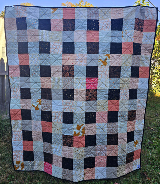 Handmade Quilt, Ruby Star Society Quilt, Throw Quilt, Lap Quilt, Patchwork Quilt, Dorm Room Quilt, Handmade Gift for Girls, Christmas Gift