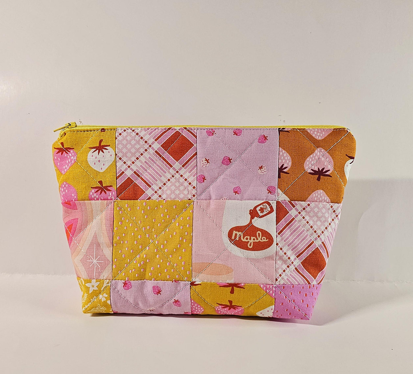 Patchwork Zippered Pouch, Cosmetic Bag, Toiletry Bag, Gifts for Her, Unique Gift, Ruby Star Society, Handmade Quilted Pouch, Christmas Gift