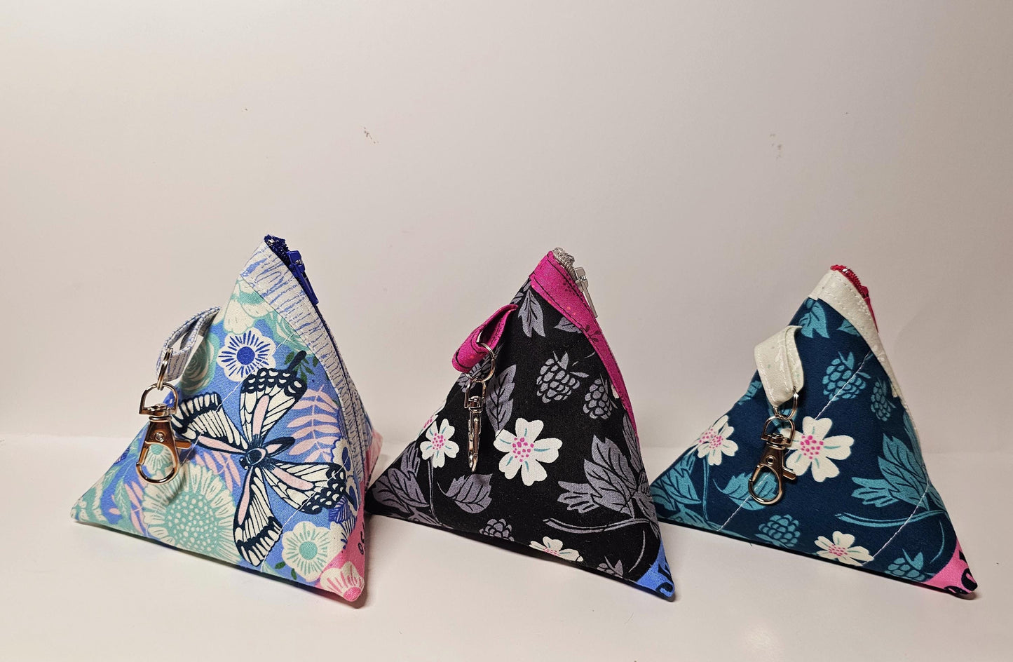 Pyramid Zippered Pouch, Coin Purse, Gifts for Her, Unique Gift, Ruby Star Society, Quilted Pouch, Christmas Gift, Stocking Stuffers, Floral